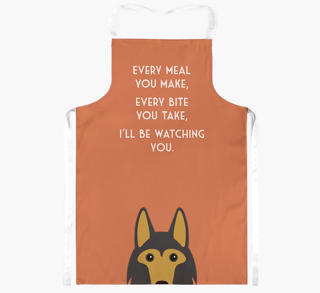 I'll Be Watching You: Personalized {breedFullName} Apron