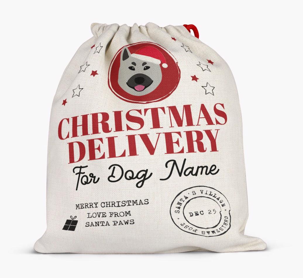 Personalised 'Christmas Delivery for {dogsName}' Santa Sack
