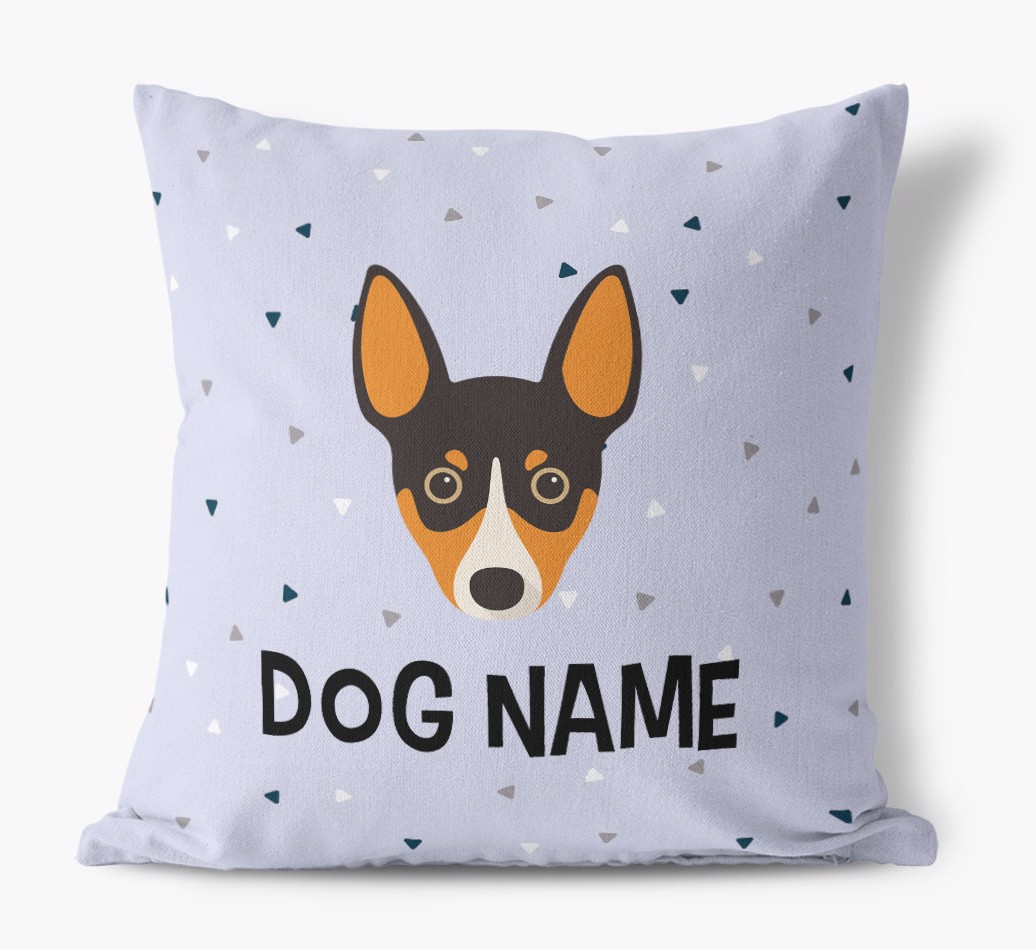 Triangle Pattern with {dogsName}'s Icon: Personalized Canvas Pillow