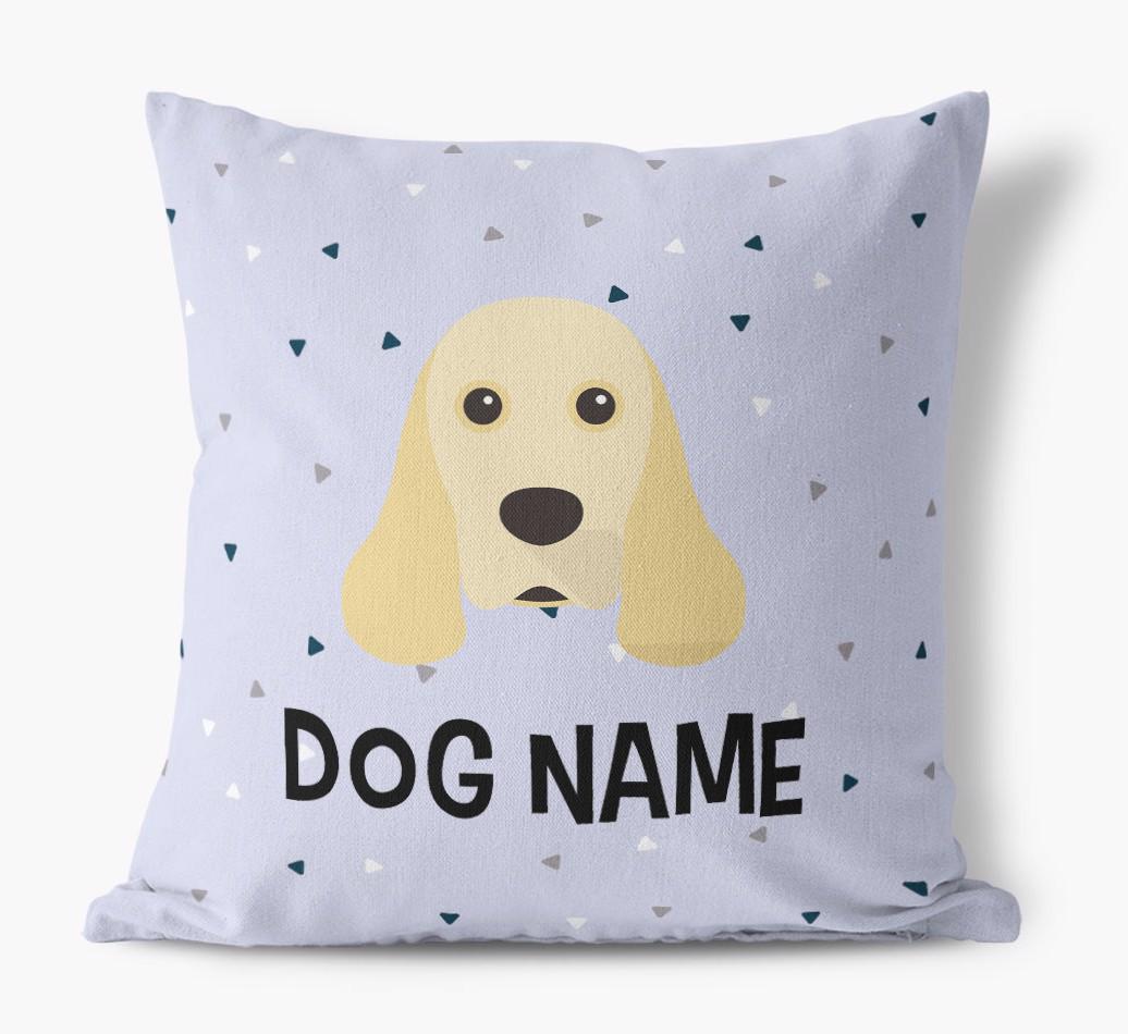 Triangle Pattern with {dogsName}'s Icon: Personalized Canvas Pillow