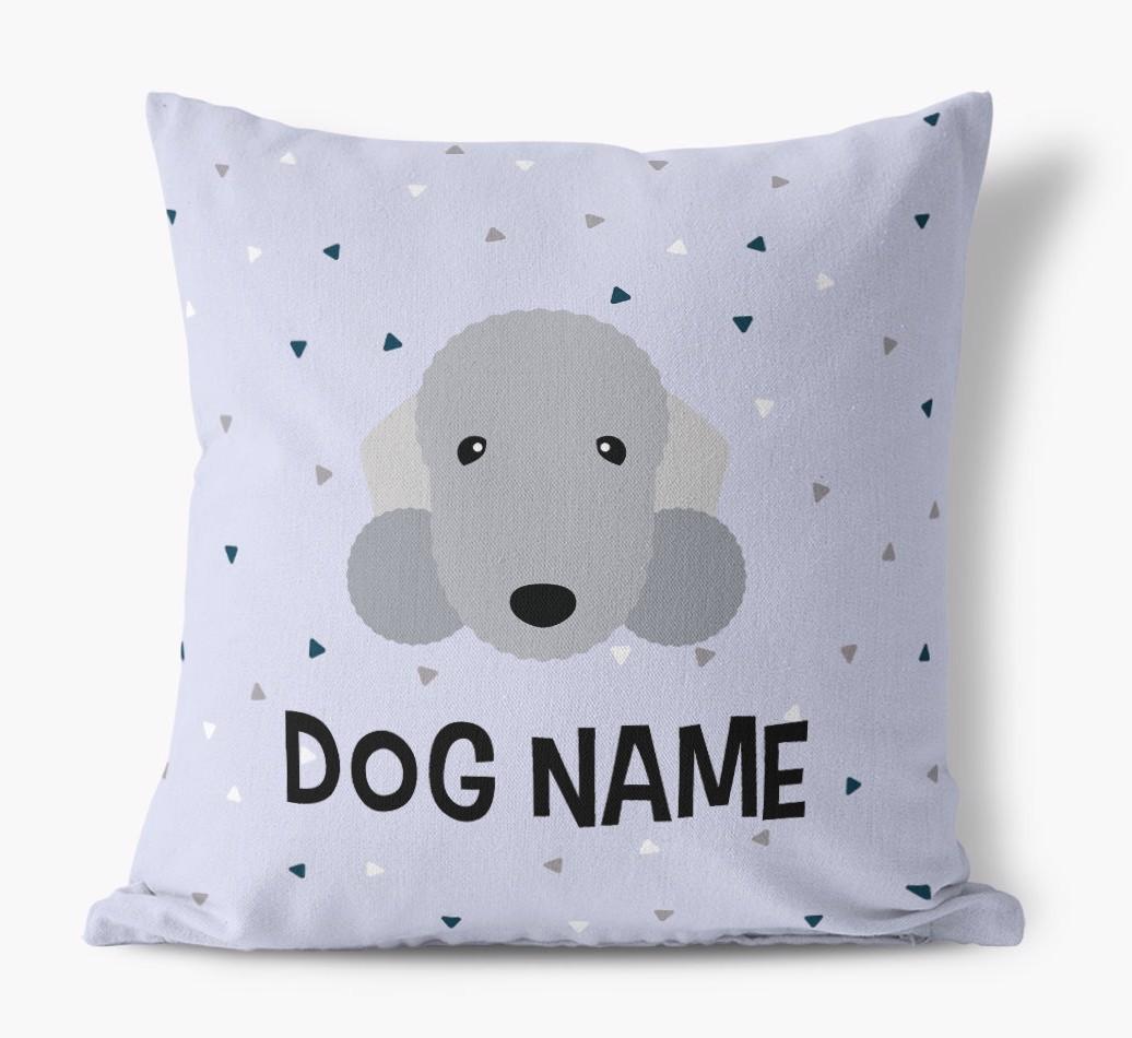 Triangle Pattern with {dogsName}'s Icon: Personalized Canvas Pillow