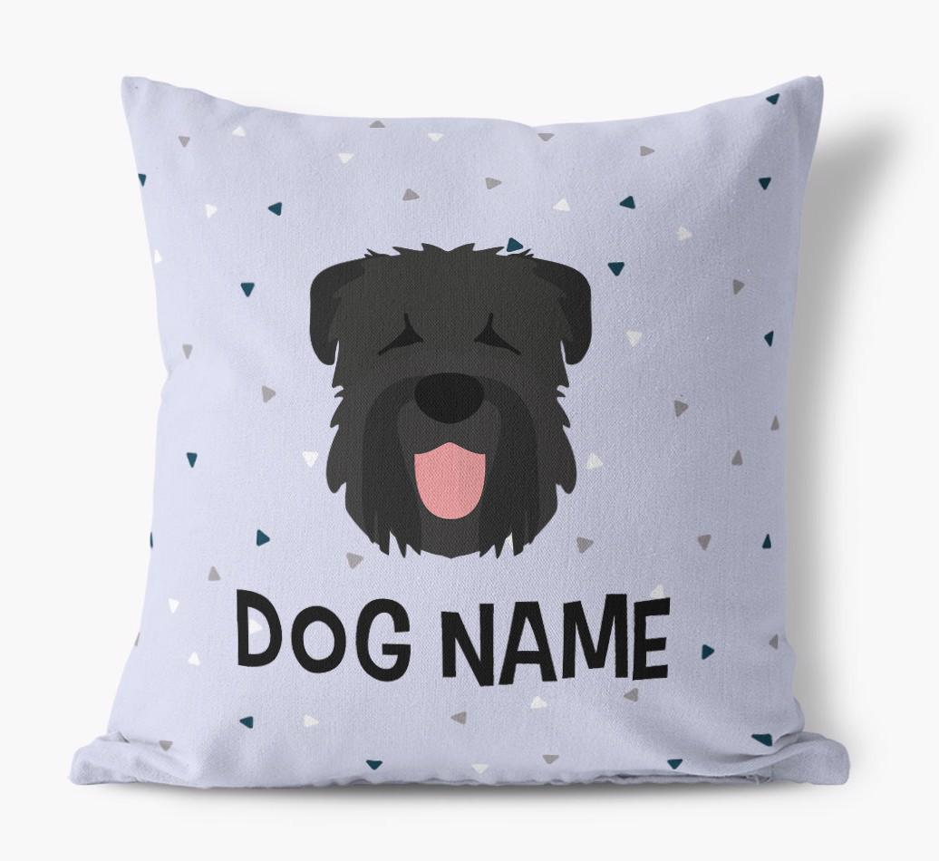 Triangle Pattern with {dogsName}'s Icon: Personalized Canvas Pillow