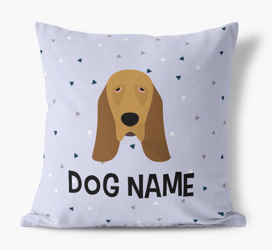 Triangle Pattern with {dogsName}'s Icon: Personalized Canvas Pillow
