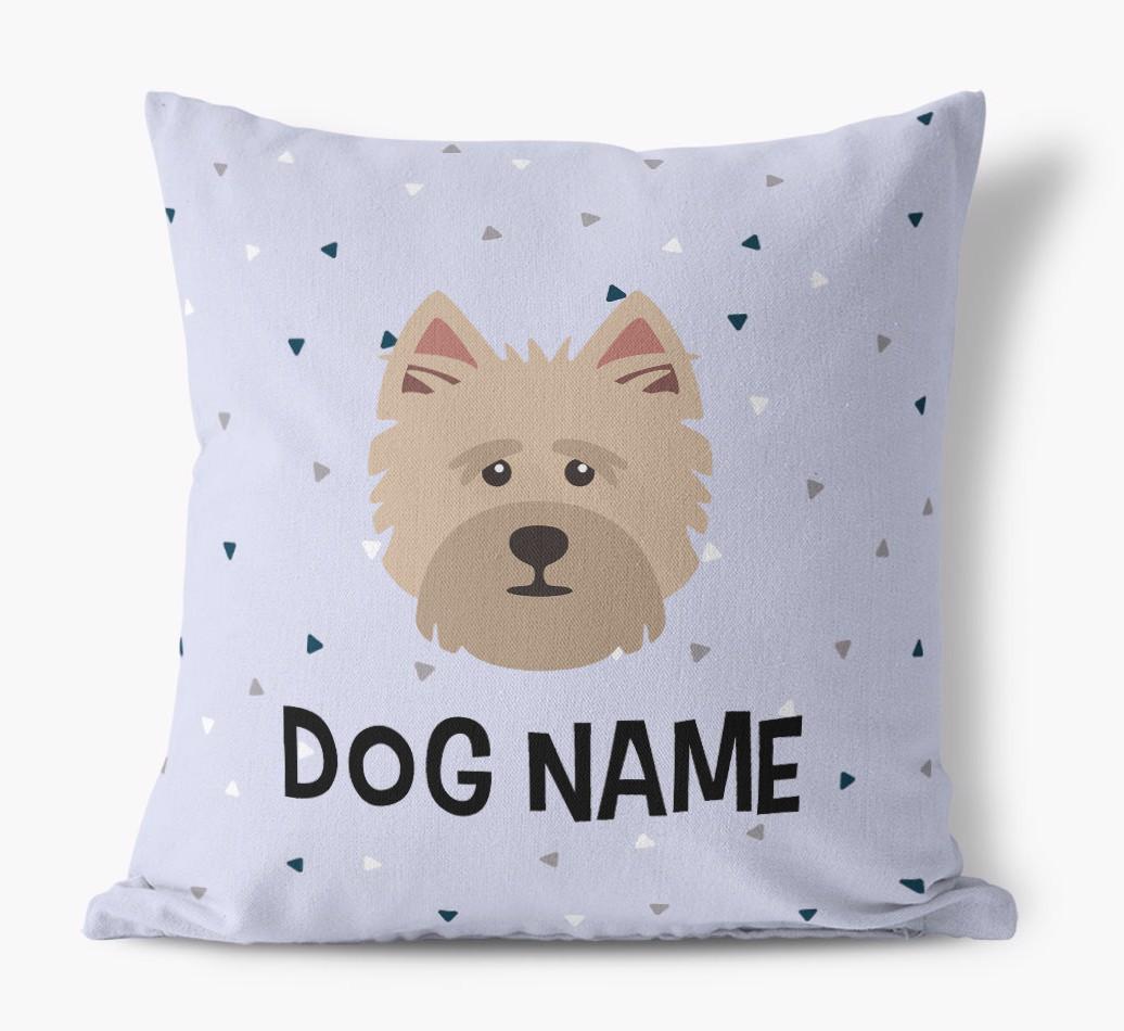 Triangle Pattern with {dogsName}'s Icon: Personalized Canvas Pillow