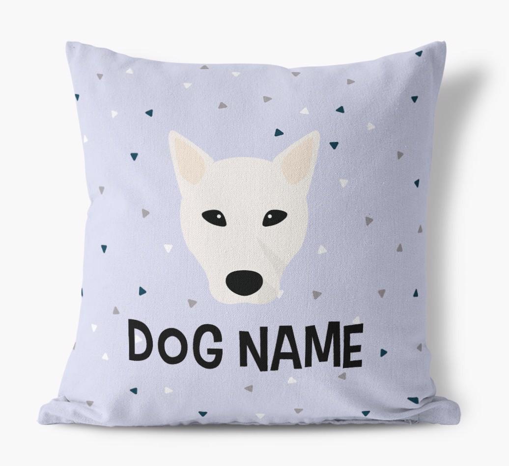 Triangle Pattern with {dogsName}'s Icon: Personalized Canvas Pillow