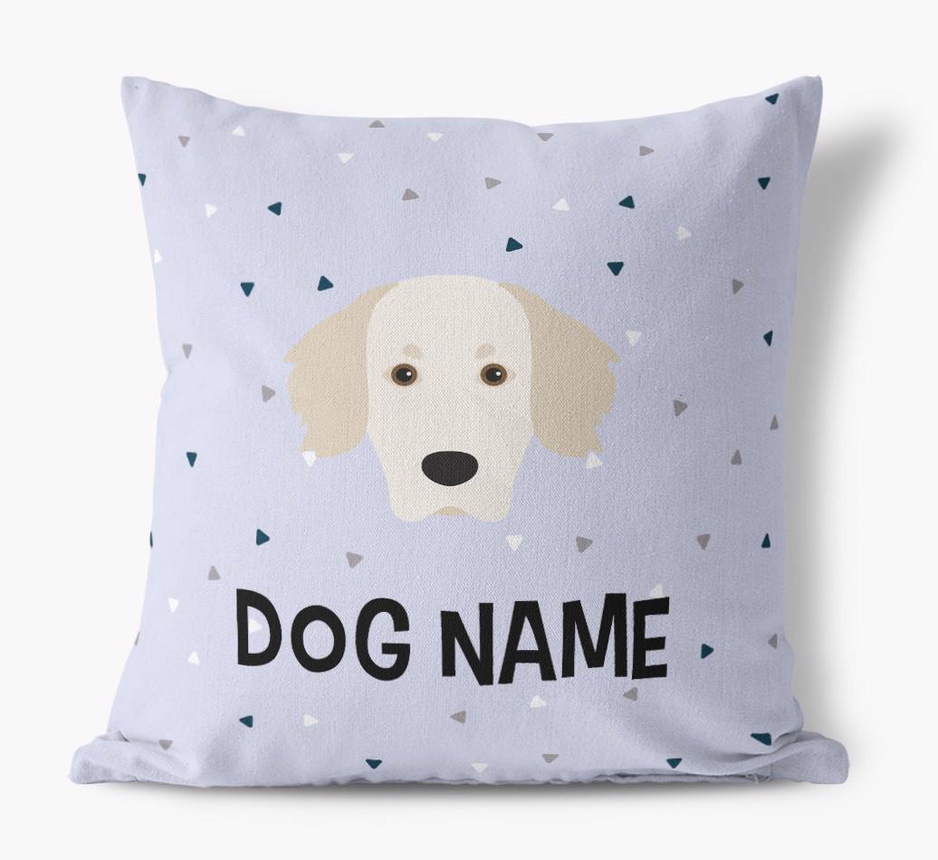 Triangle Pattern with {dogsName}'s Icon: Personalized Canvas Pillow