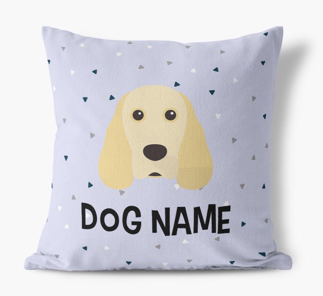 Triangle Pattern with {dogsName}'s Icon: Personalized Canvas Pillow
