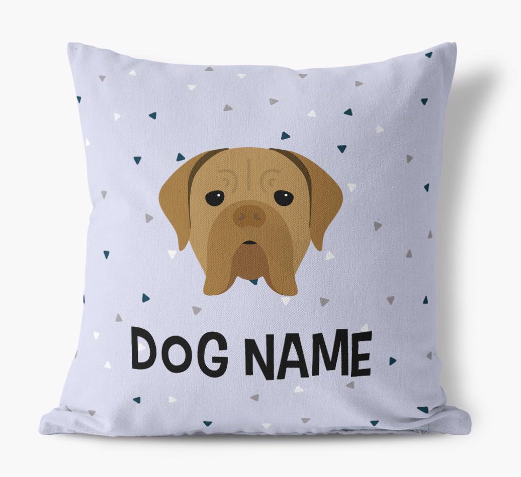 Triangle Pattern with {dogsName}'s Icon: Personalized Canvas Pillow