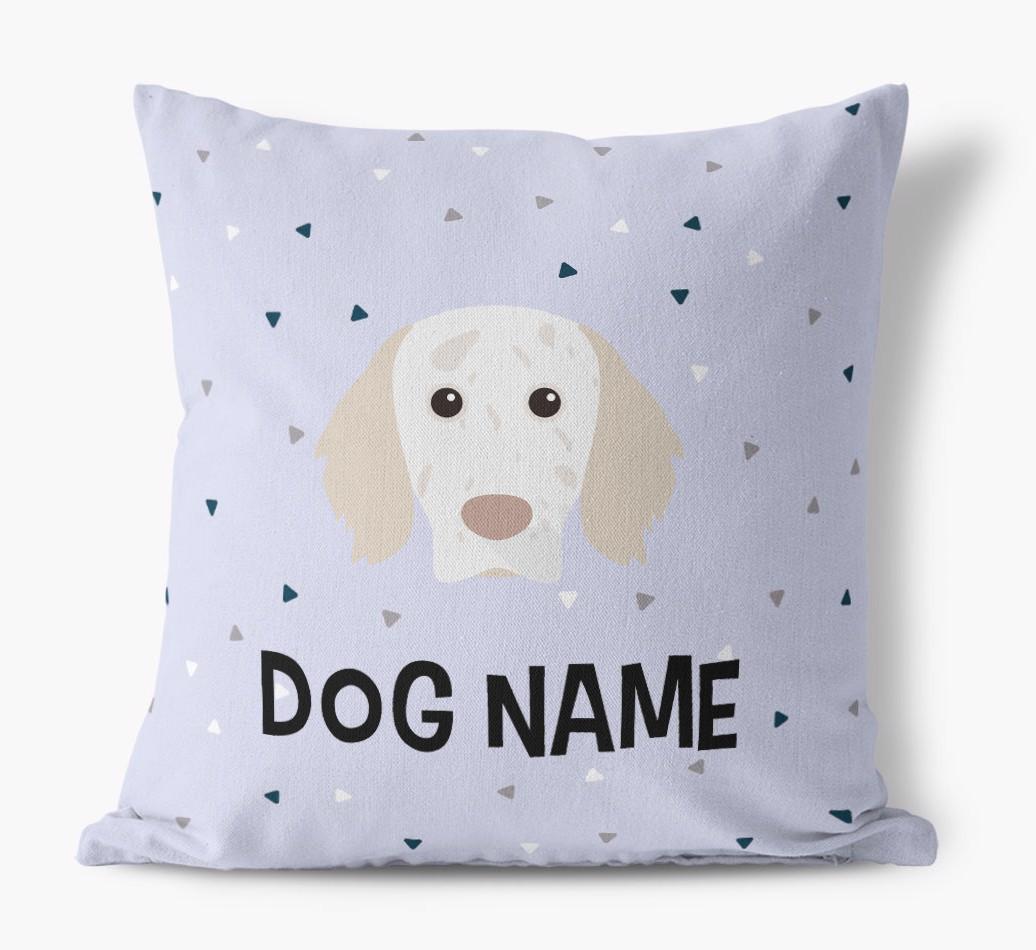 Triangle Pattern with {dogsName}'s Icon: Personalized Canvas Pillow