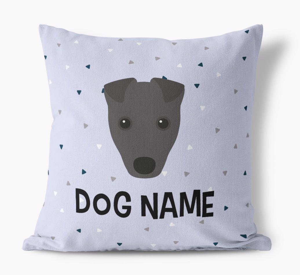 Triangle Pattern with {dogsName}'s Icon: Personalized Canvas Pillow