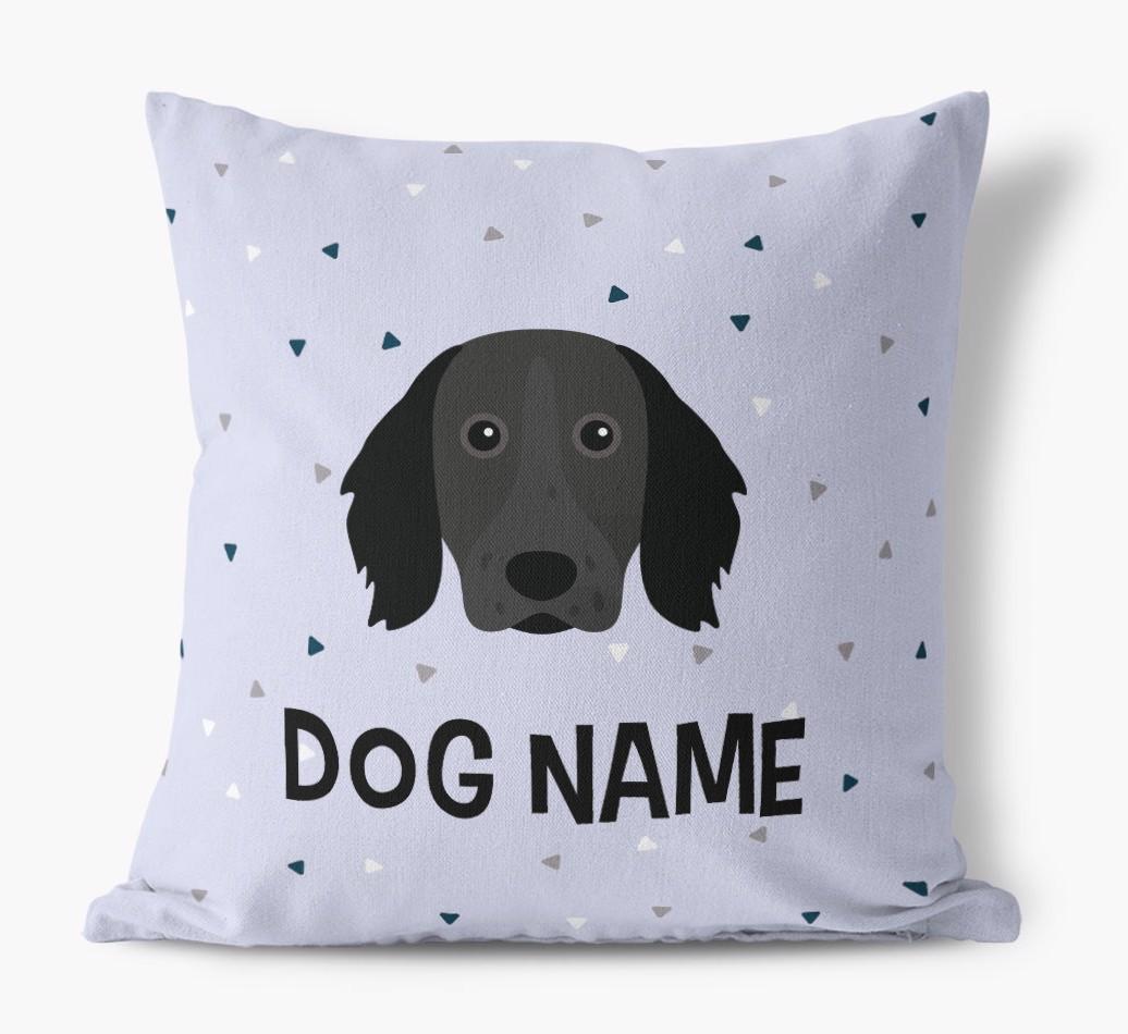 Triangle Pattern with {dogsName}'s Icon: Personalized Canvas Pillow
