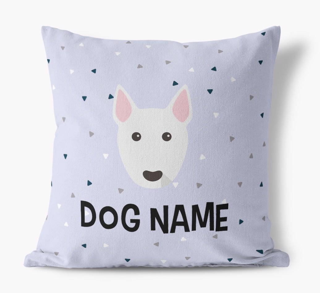 Triangle Pattern with {dogsName}'s Icon: Personalized Canvas Pillow