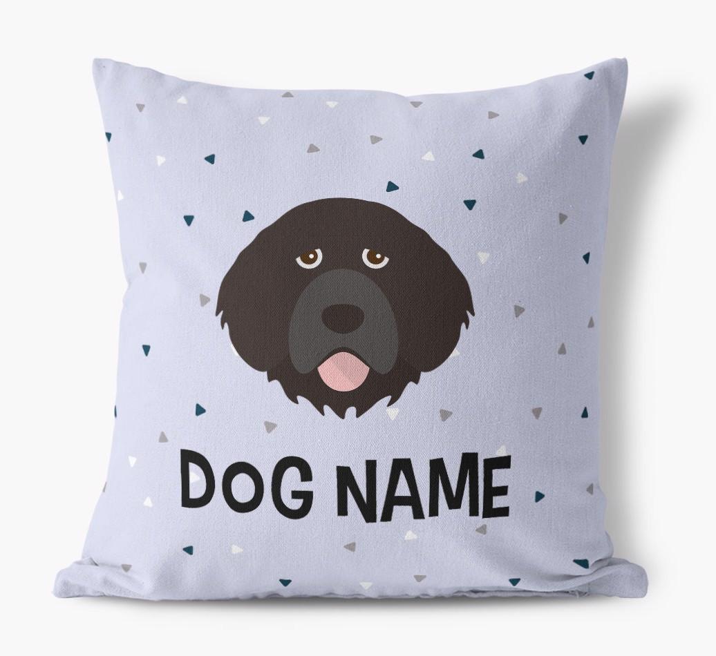 Triangle Pattern with {dogsName}'s Icon: Personalized Canvas Pillow