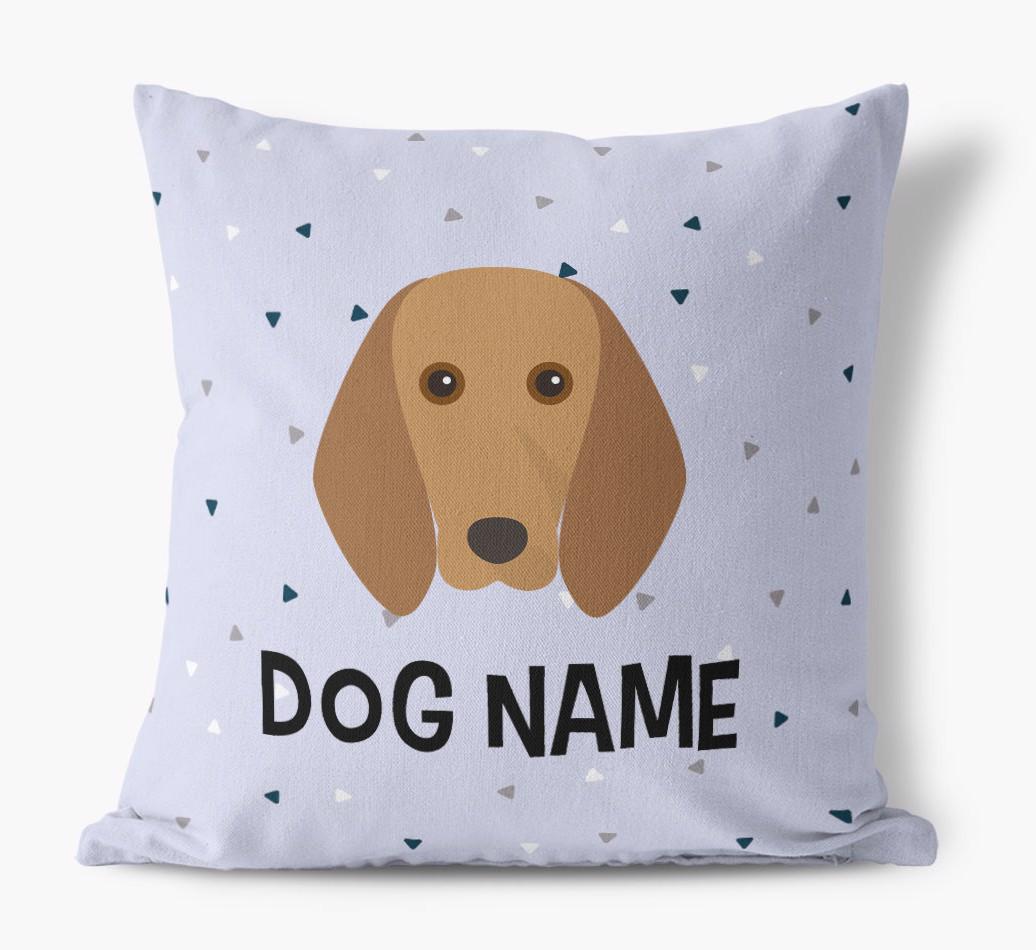 Triangle Pattern with {dogsName}'s Icon: Personalized Canvas Pillow