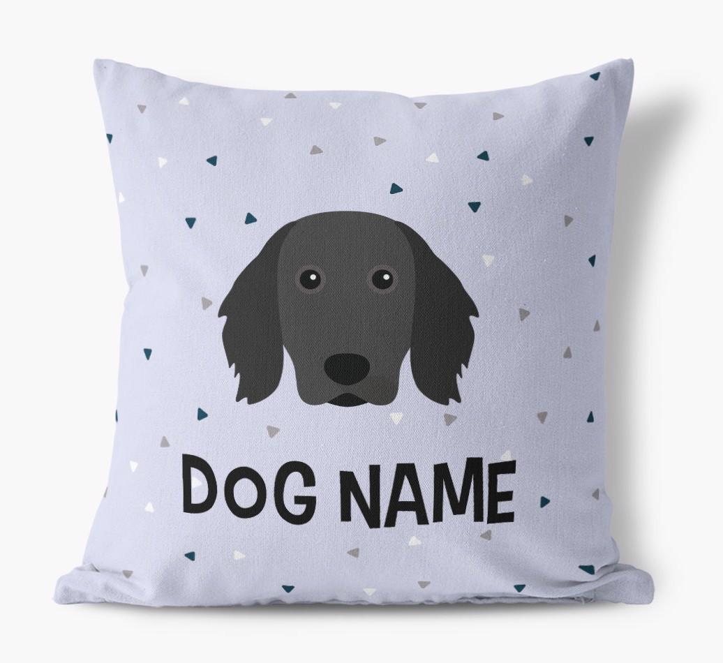 Triangle Pattern with {dogsName}'s Icon: Personalized Canvas Pillow