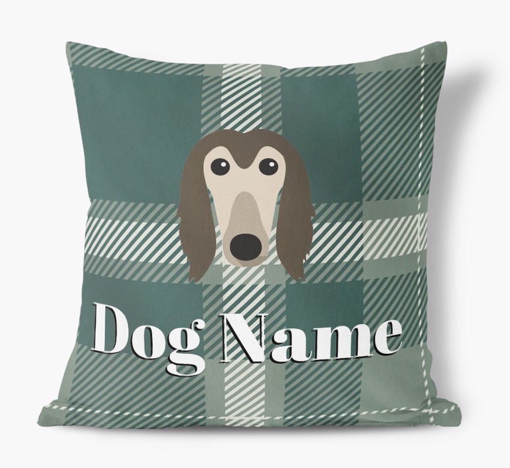 Tartan Pattern: Personalised {breedFullName} Soft Touch Cushion