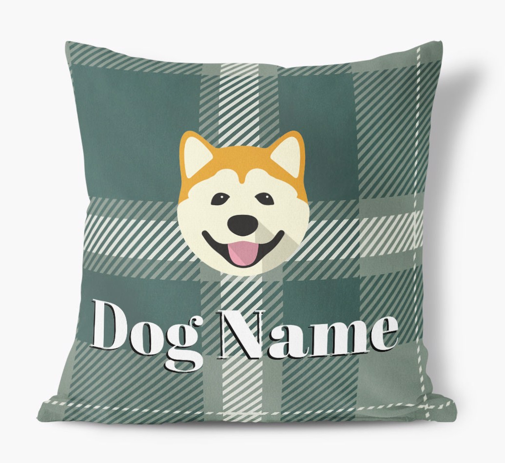 Tartan Pattern: Personalised {breedFullName} Soft Touch Cushion