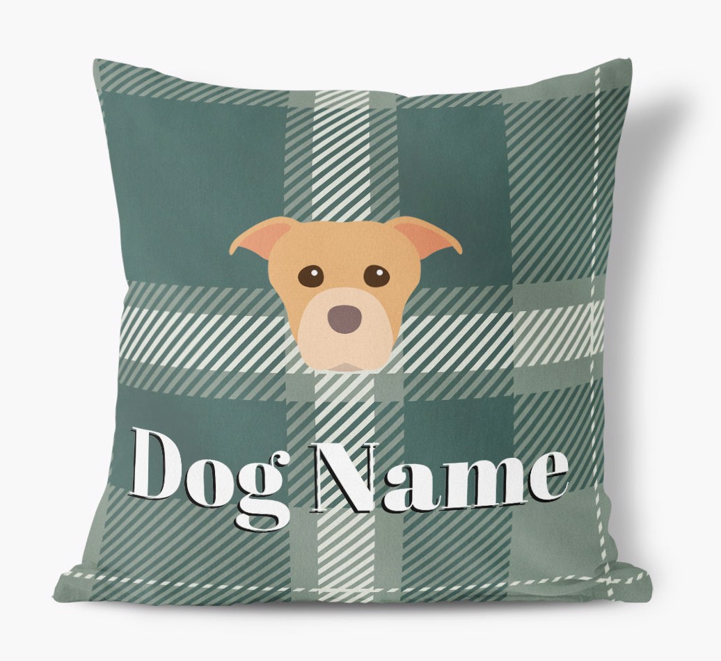 Tartan Pattern: Personalised {breedFullName} Soft Touch Cushion