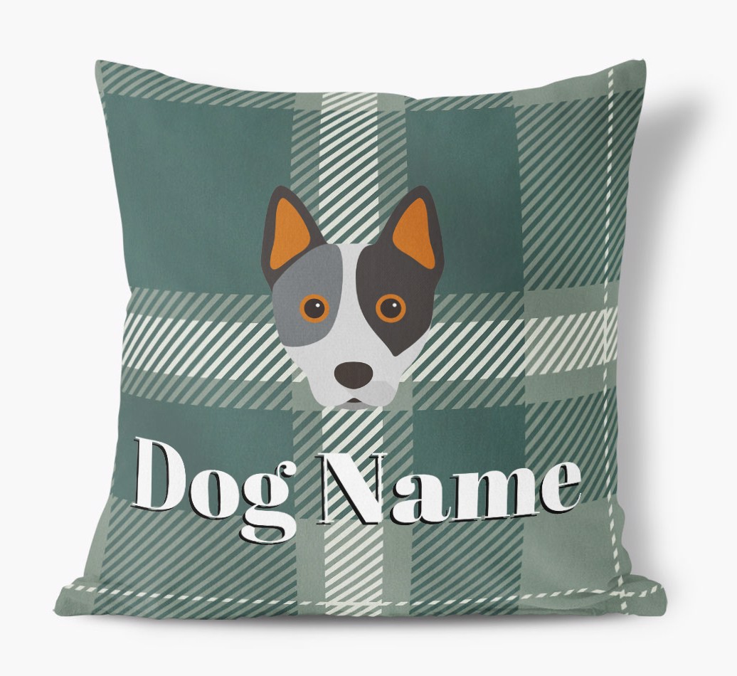 Tartan Pattern: Personalised {breedFullName} Soft Touch Cushion