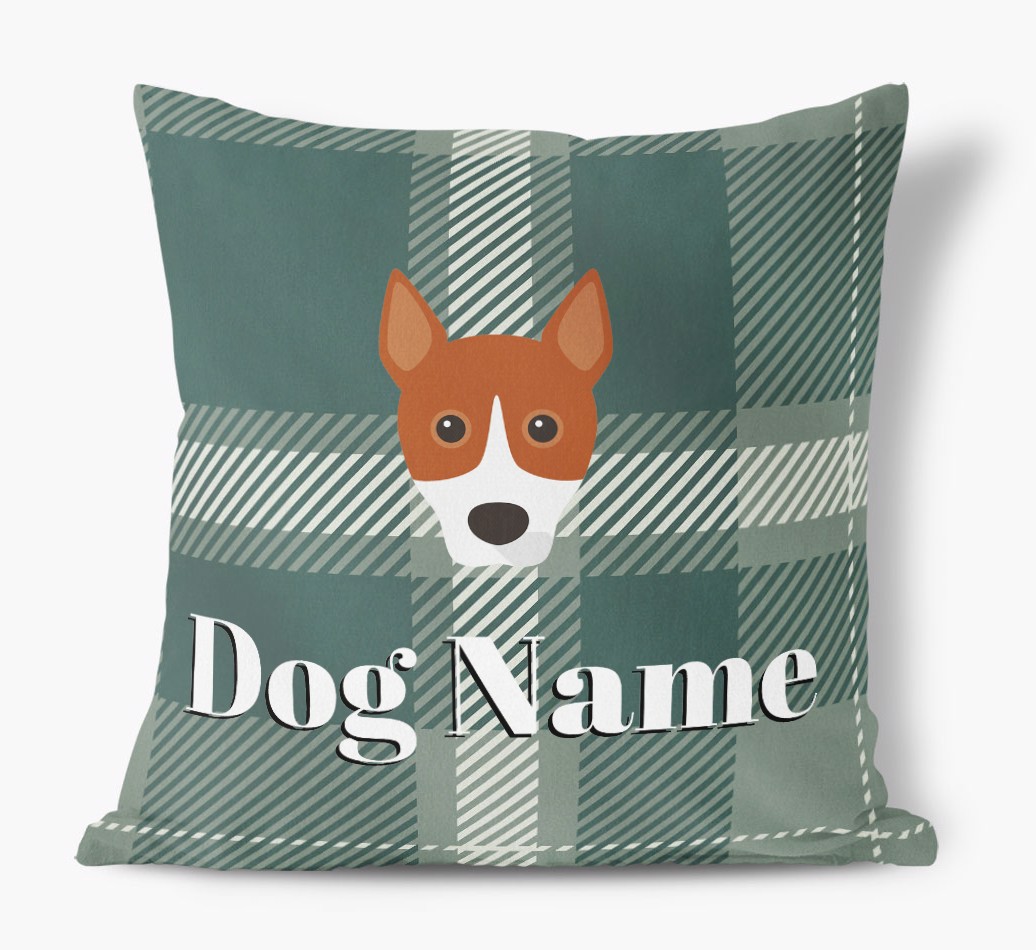 Tartan Pattern: Personalised {breedFullName} Soft Touch Cushion