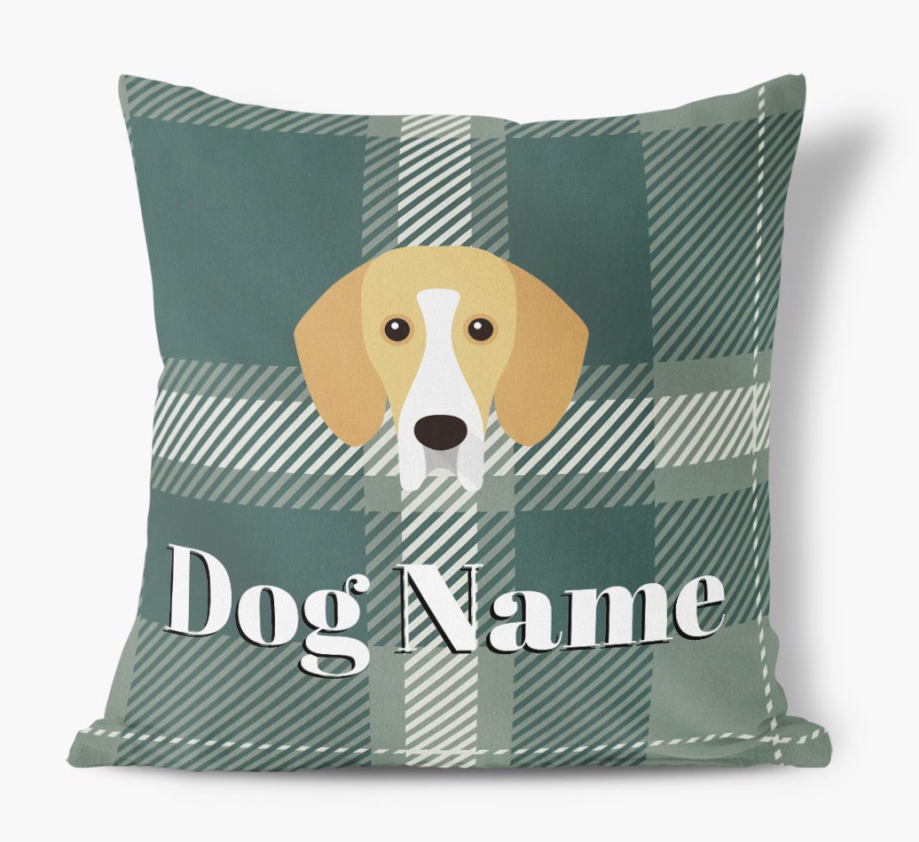 Tartan Pattern: Personalised {breedFullName} Soft Touch Cushion