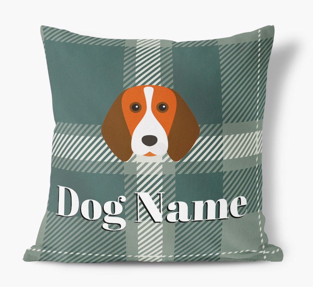 Tartan Pattern: Personalised {breedFullName} Soft Touch Cushion