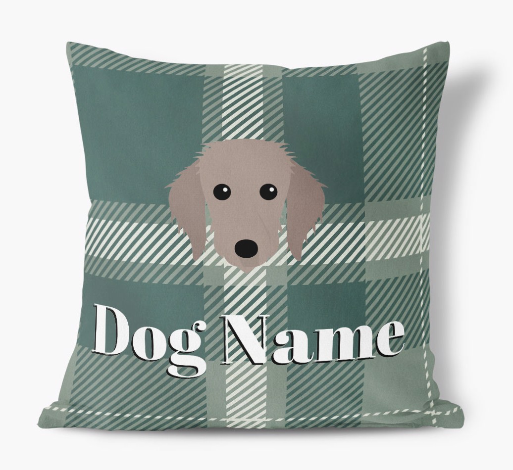 Tartan Pattern: Personalised {breedFullName} Soft Touch Cushion
