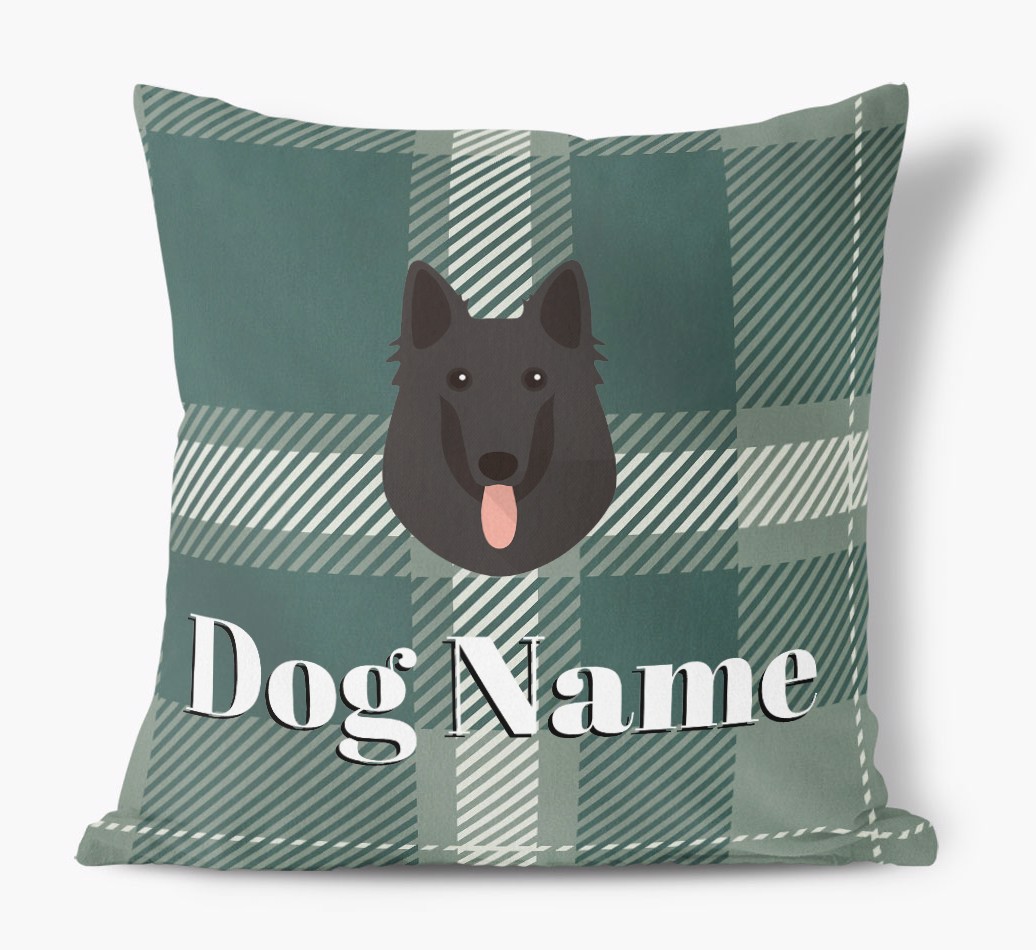 Tartan Pattern: Personalised {breedFullName} Soft Touch Cushion