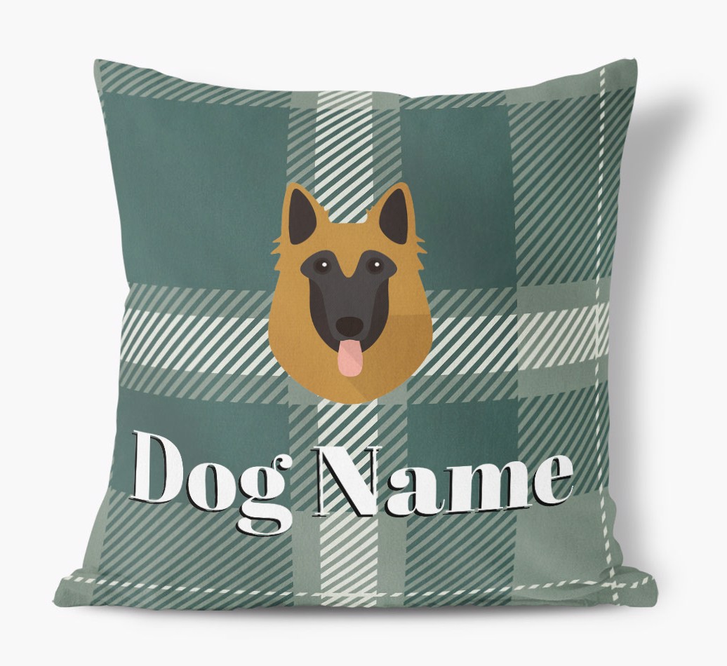 Tartan Pattern: Personalised {breedFullName} Soft Touch Cushion