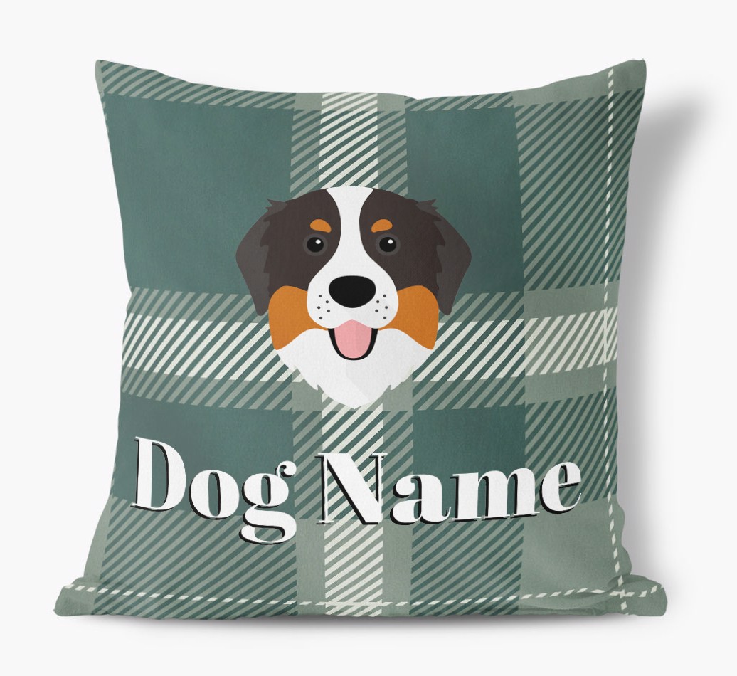 Tartan Pattern: Personalised {breedFullName} Soft Touch Cushion