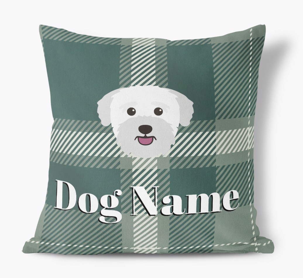 Tartan Pattern: Personalised {breedFullName} Soft Touch Cushion