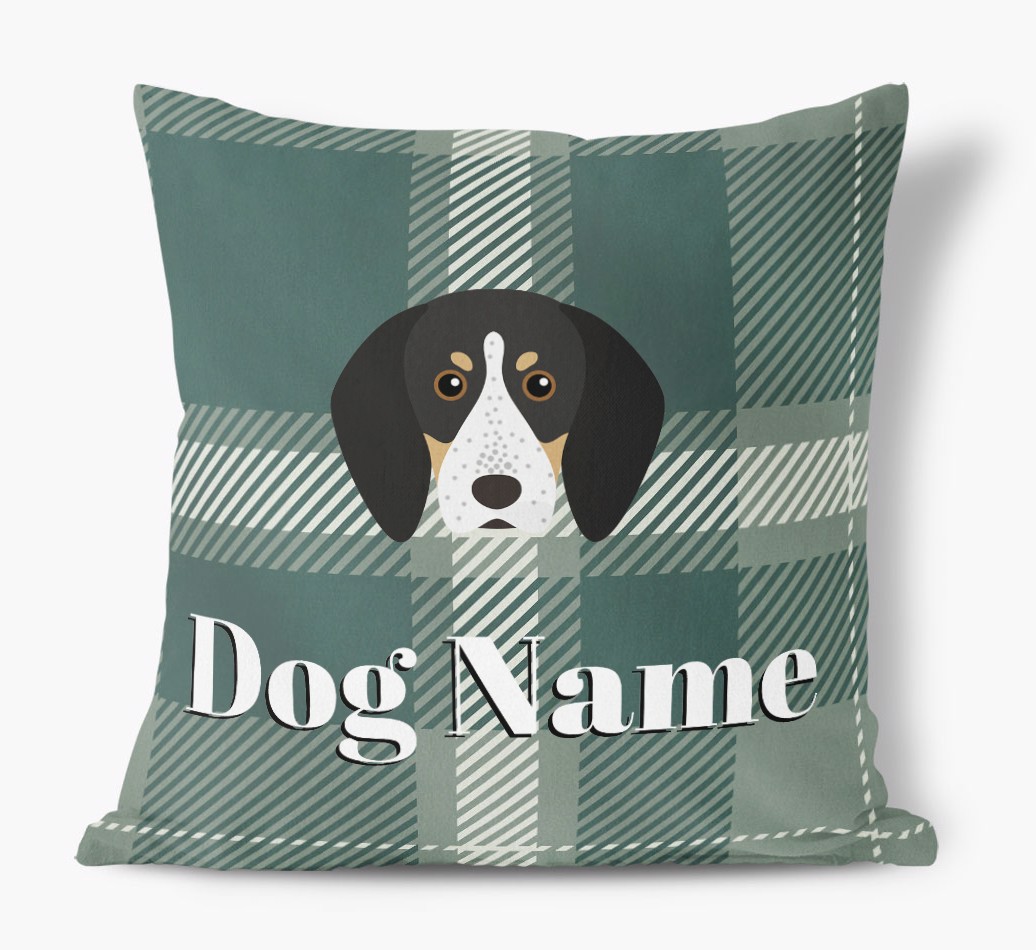 Tartan Pattern: Personalised {breedFullName} Soft Touch Cushion