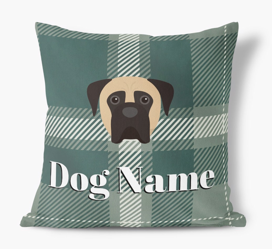 Tartan Pattern: Personalised {breedFullName} Soft Touch Cushion