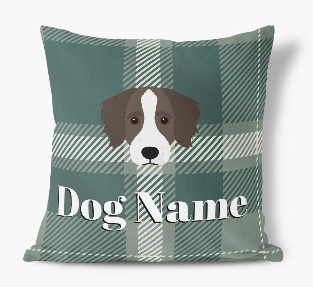 Tartan Pattern: Personalised {breedFullName} Soft Touch Cushion