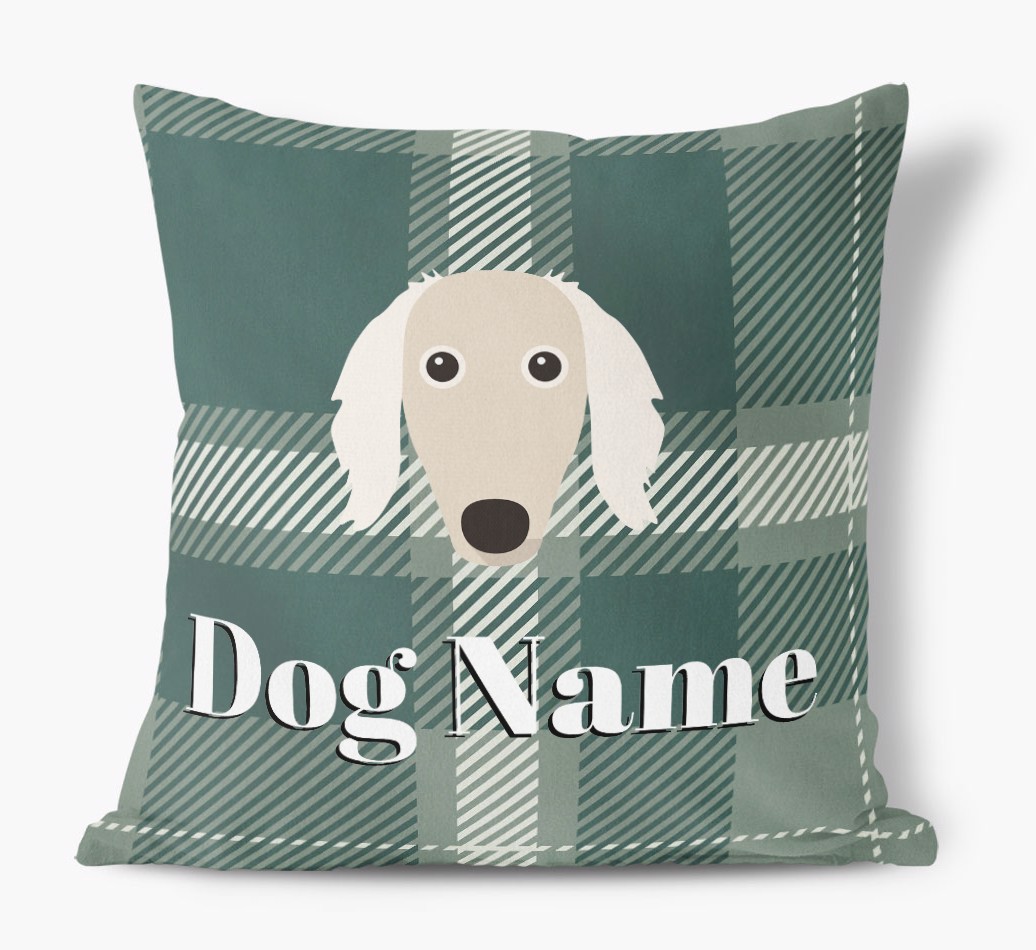 Tartan Pattern: Personalised {breedFullName} Soft Touch Cushion