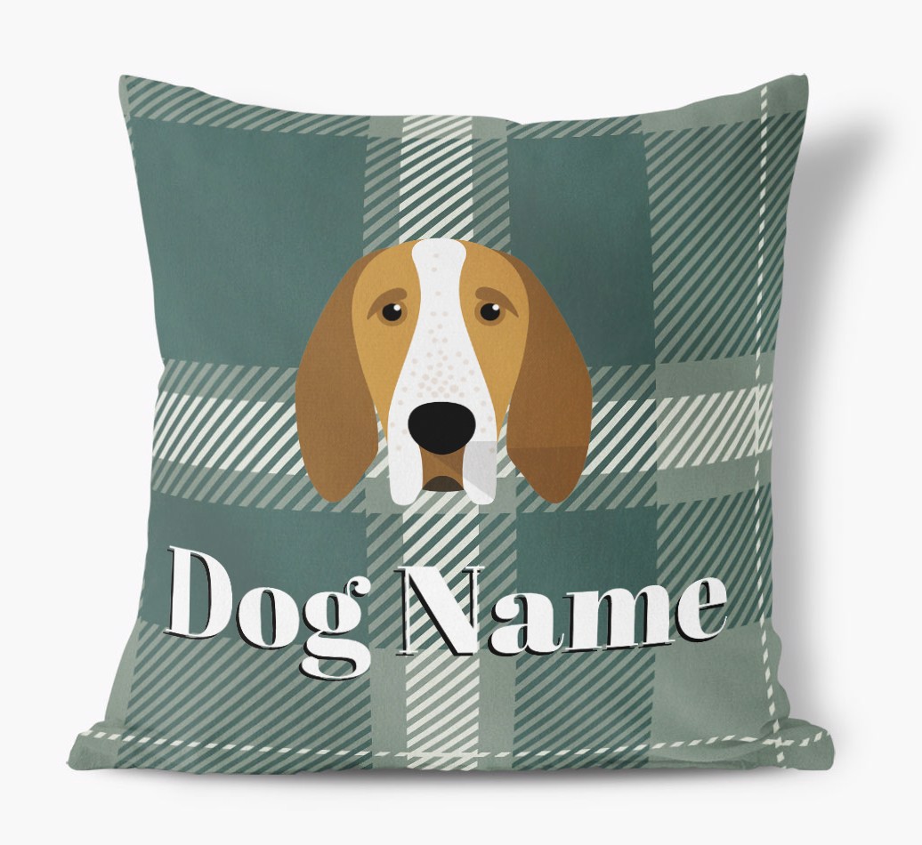 Tartan Pattern: Personalised {breedFullName} Soft Touch Cushion