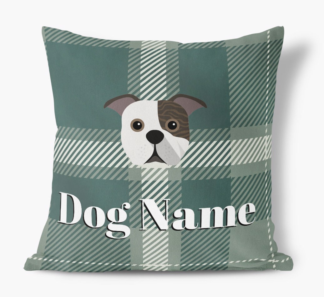 Tartan Pattern: Personalised {breedFullName} Soft Touch Cushion