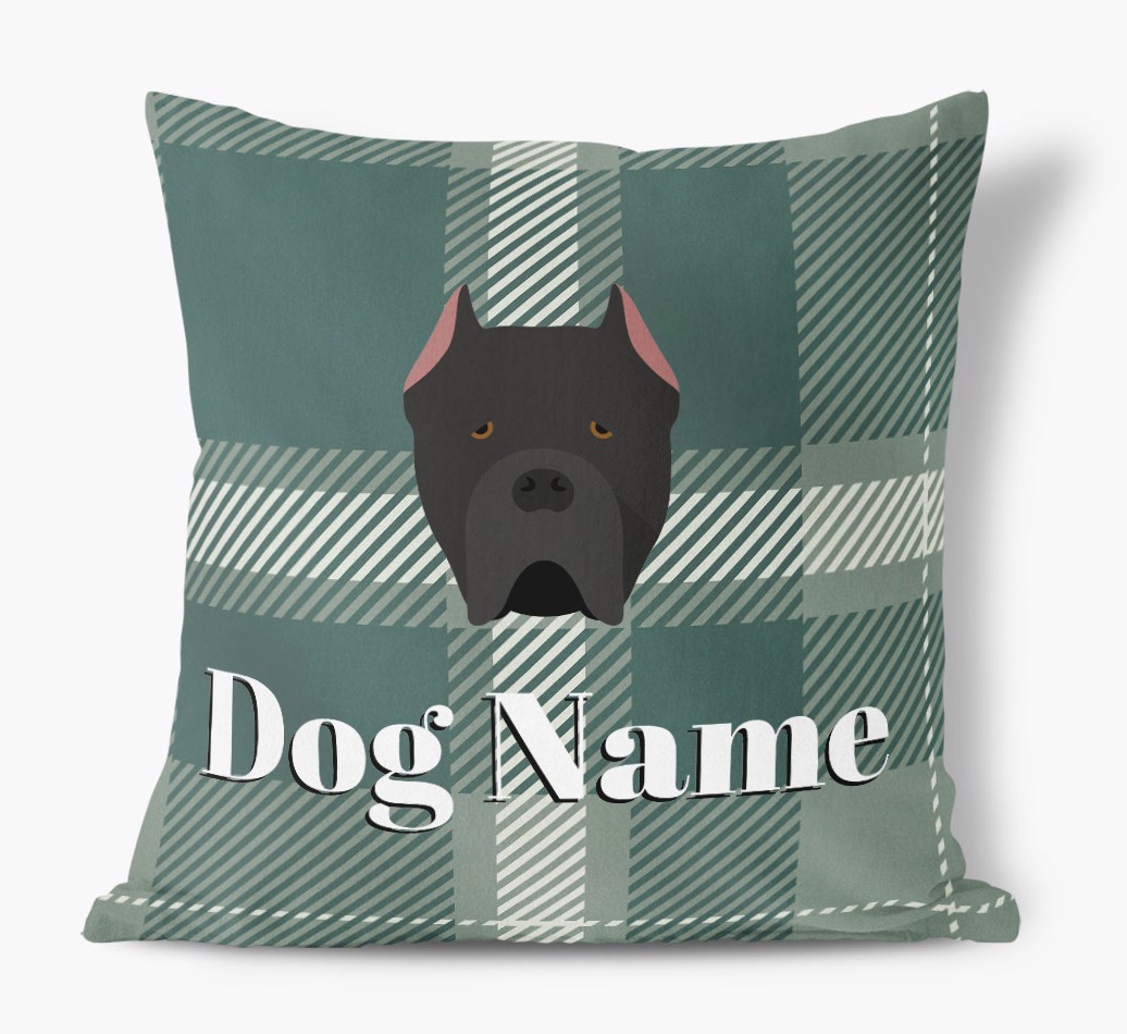 Tartan Pattern: Personalised {breedFullName} Soft Touch Cushion