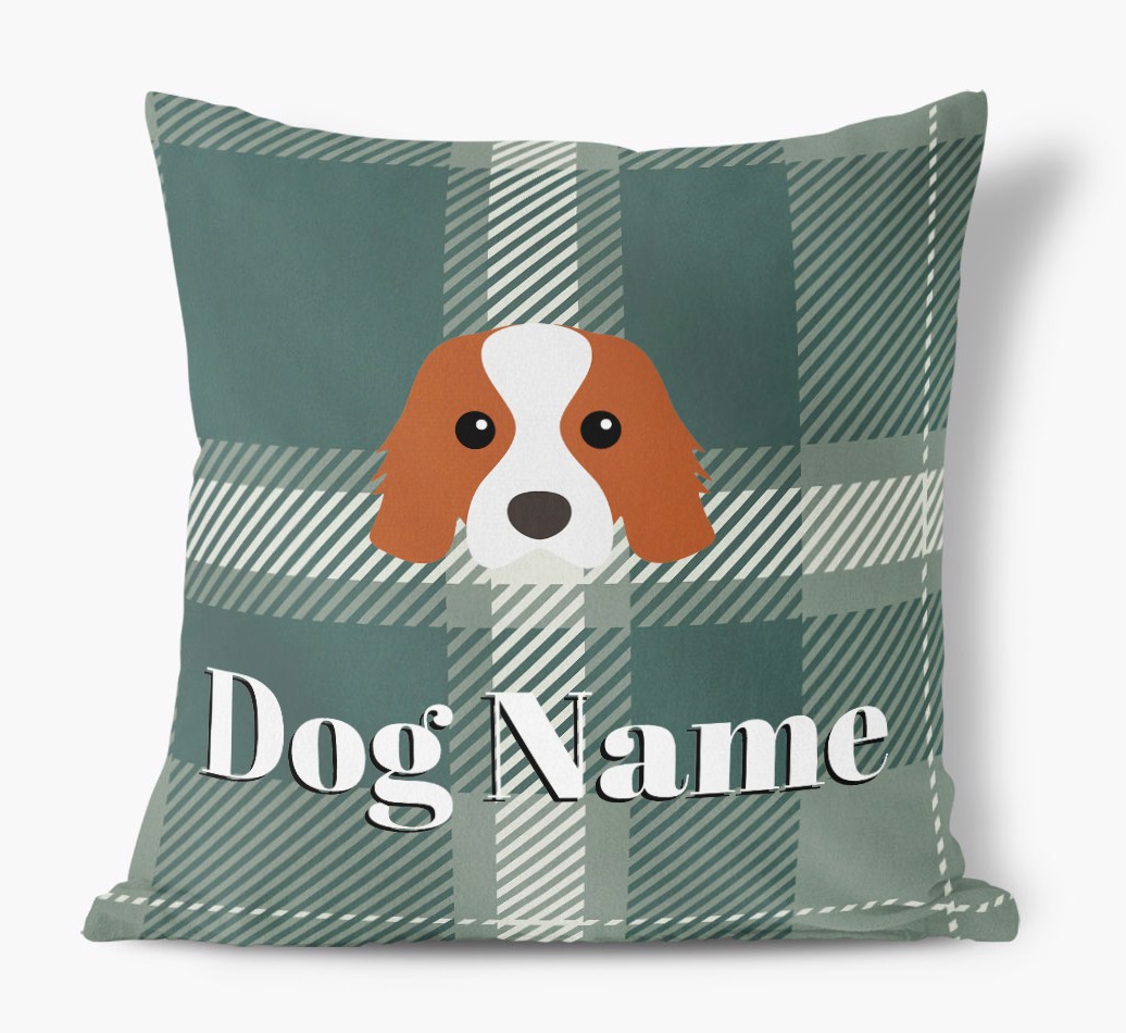 Tartan Pattern: Personalised {breedFullName} Soft Touch Cushion