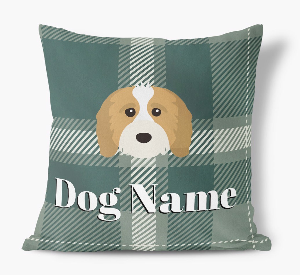 Tartan Pattern: Personalised {breedFullName} Soft Touch Cushion