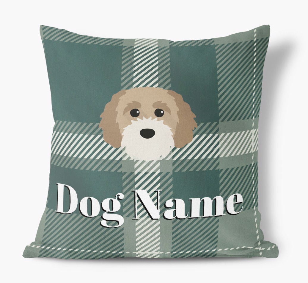 Tartan Pattern: Personalised {breedFullName} Soft Touch Cushion