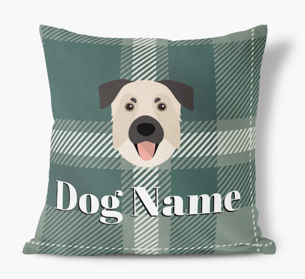 Tartan Pattern: Personalised {breedFullName} Soft Touch Cushion