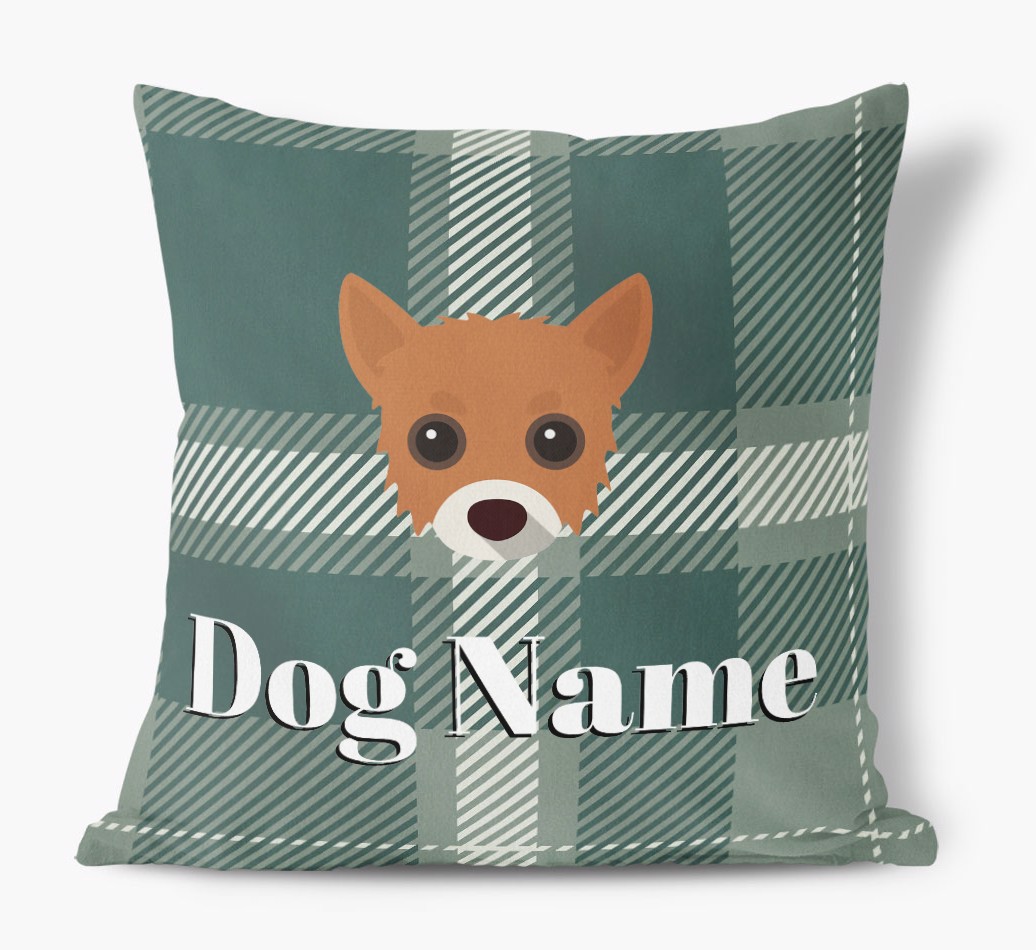 Tartan Pattern: Personalised {breedFullName} Soft Touch Cushion