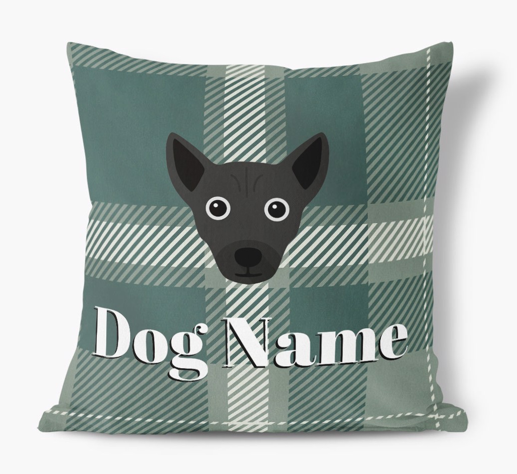 Tartan Pattern: Personalised {breedFullName} Soft Touch Cushion