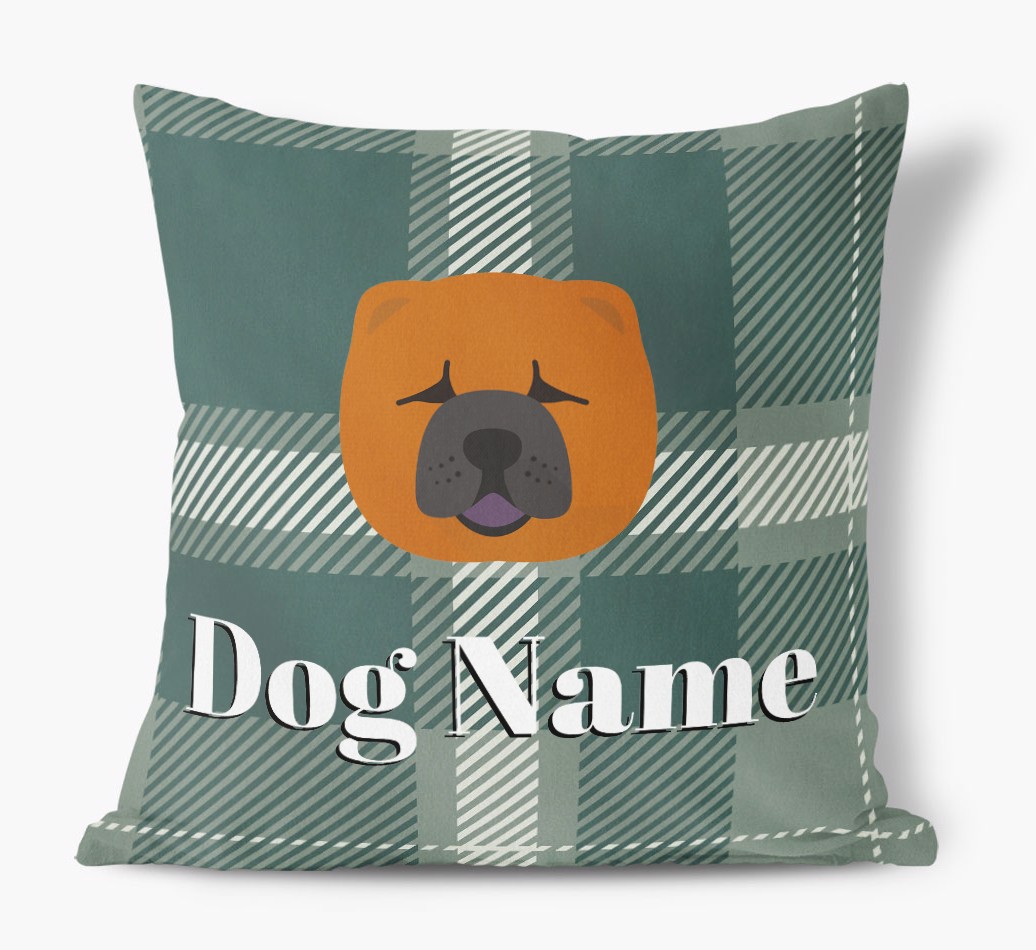 Tartan Pattern: Personalised {breedFullName} Soft Touch Cushion