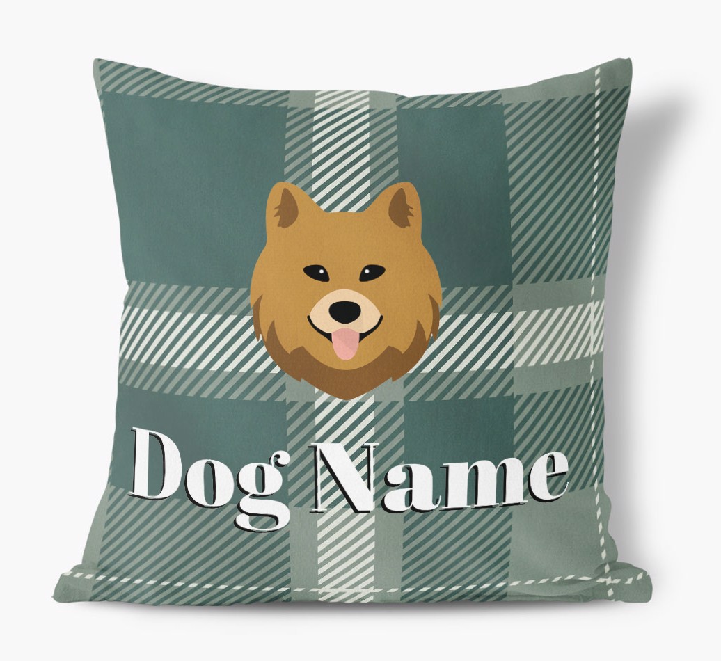 Tartan Pattern: Personalised {breedFullName} Soft Touch Cushion
