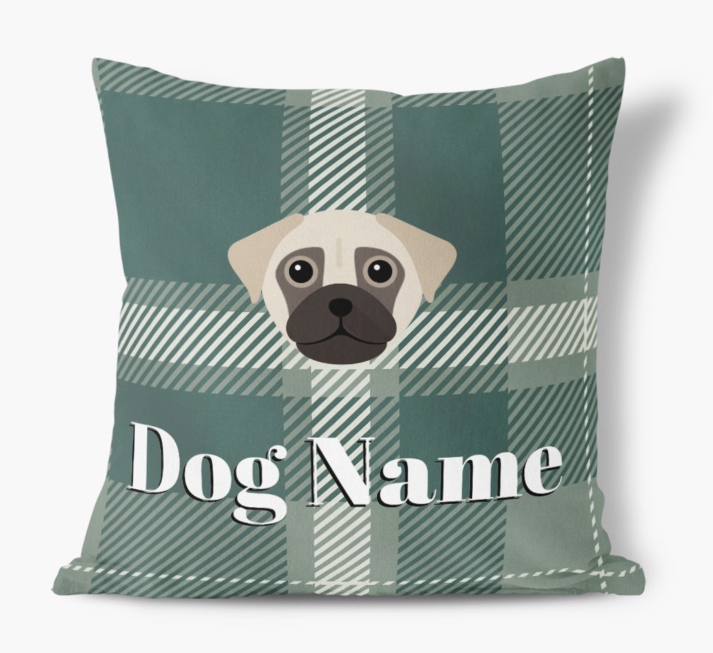 Tartan Pattern: Personalised {breedFullName} Soft Touch Cushion