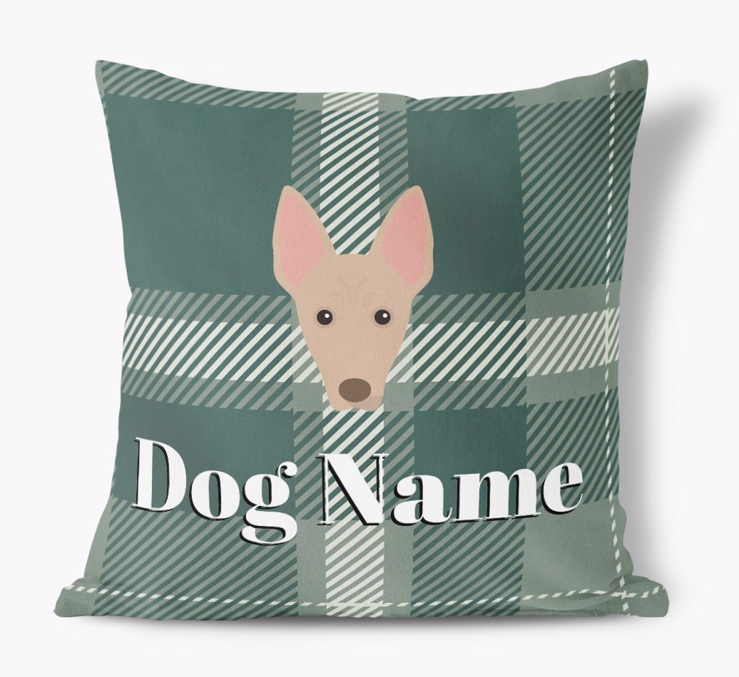Tartan Pattern: Personalised {breedFullName} Soft Touch Cushion