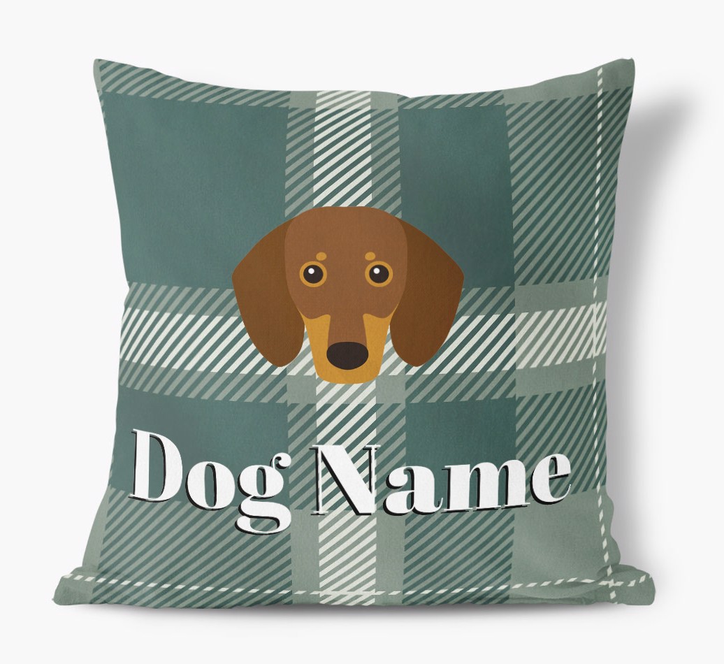Tartan Pattern: Personalised {breedFullName} Soft Touch Cushion
