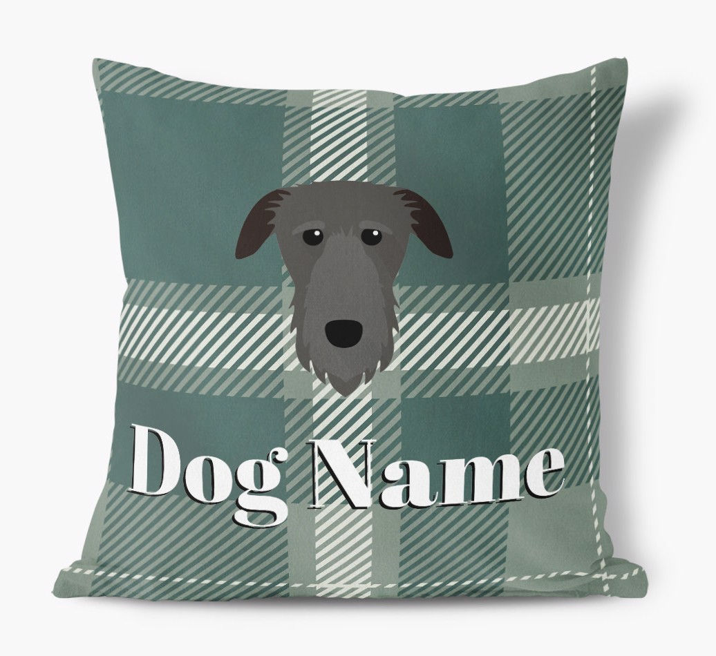 Tartan Pattern: Personalised {breedFullName} Soft Touch Cushion